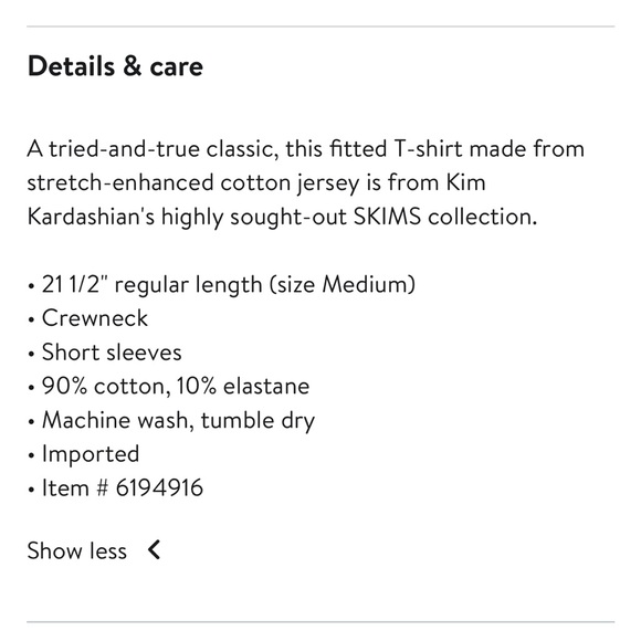 NEW Skims Cotton Jersey T-shirt - Picture 7 of 9